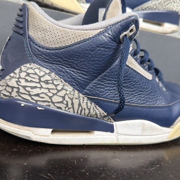 Jordan 3 Retro Mens 10.5 Georgetown Hoyas (2021) CT8532-401 Midnight Navy White main image 8